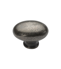 Rustic Pewter Oval Cabinet Knob