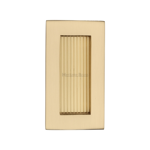 Reeded Rectangular Flush Pull 