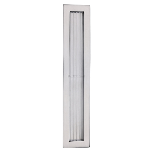 Reeded Rectangular Flush Pull 