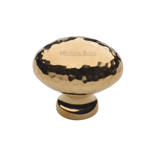 Victorian Oval Cabinet Knob Hammered Design