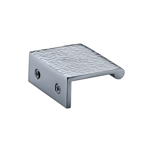 Edge Pull Cabinet Handle Hammered Design - 40mm Width