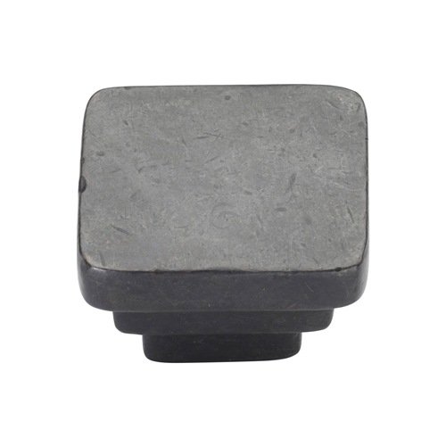 Rustic Bronze Cabinet Knob Square Stepped Design