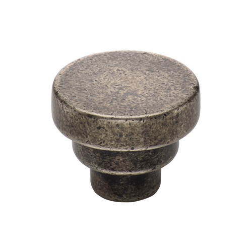 Rustic Bronze Cabinet Knob Round Stepped Design