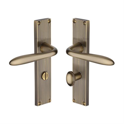 Sutton Reeded Door Handle on Plate