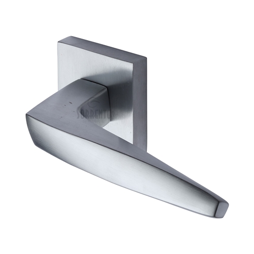 Serpentine Door Handle on Square Rose