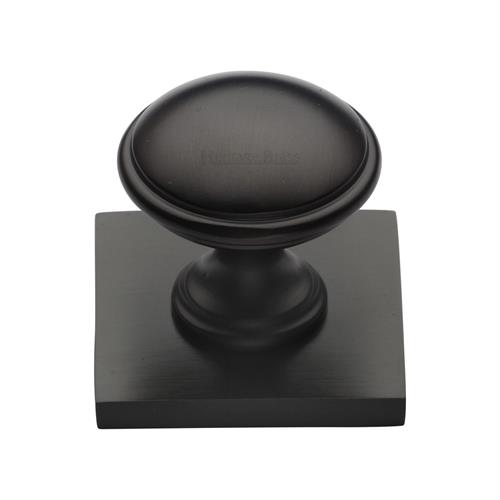 Domed Cabinet Knob with Square Backplate