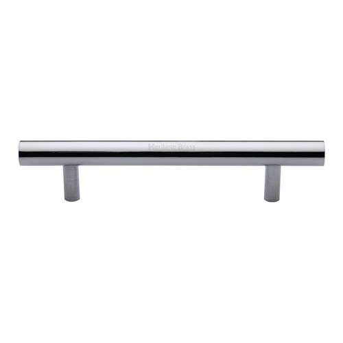 Heritage Brass Door Pull Handle Bar Design 203mm Polished Chrome Finish