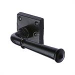 Black Iron Claverley Door Handle on Square  Rose