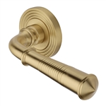 Bridgetown Reeded Door Handle on Round Rose