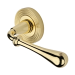 Roma Reeded Door Handle on Round Rose