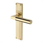 Bauhaus Reeded Door Handle on Plate