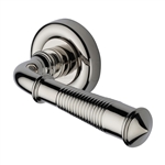 Colonial Reeded Door Handle on Round Rose