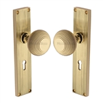 Beehive Reeded Mortice Knob on Plate 