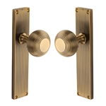 Beehive Reeded Mortice Knob on Plate 
