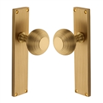 Beehive Reeded Mortice Knob on Plate 