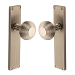 Beehive Reeded Mortice Knob on Plate 