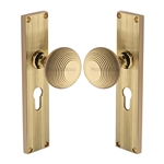 Beehive Reeded Mortice Knob on Plate 