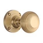 Reeded Mortice Door Knob on Rose