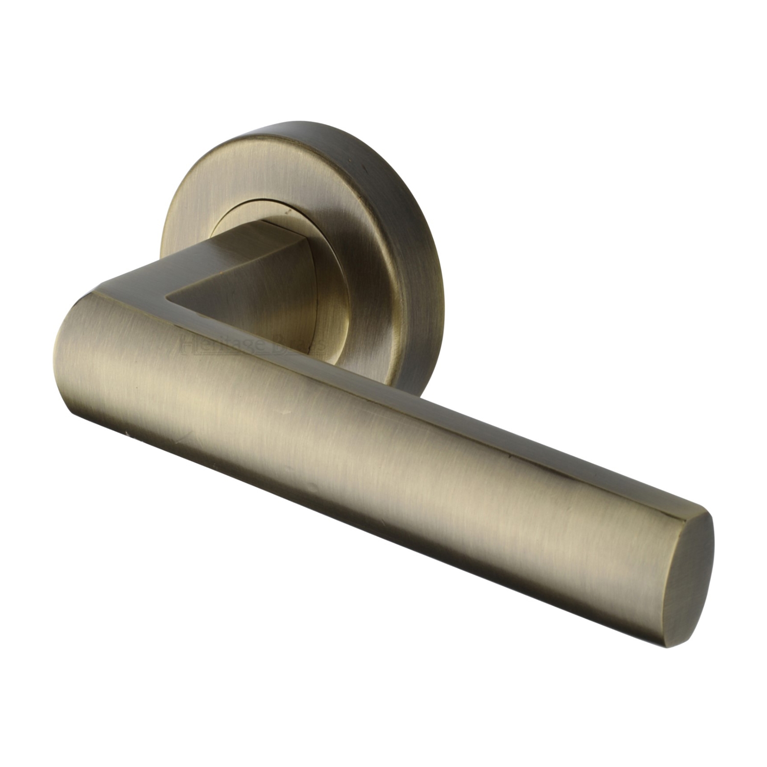 Heritage Brass Door Handle Lever Latch On Round Rose Poseidon Design Antique Brass Finish 6069