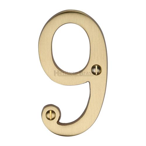 C1561 - Solid Brass Material Numeral 0 Face Fix 76mm 3" Heritage Brass 