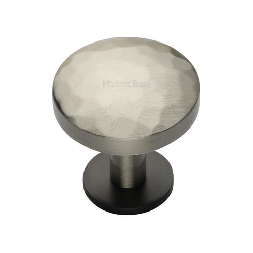 Round Hammered Cabinet Knob with Rose