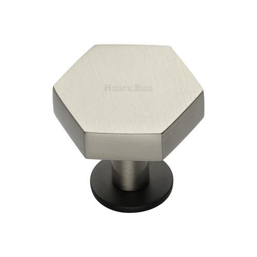 Hexagon Cabinet Knob with Rose