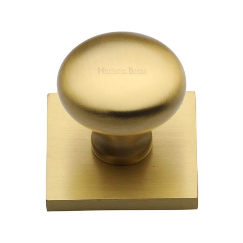 Victorian Round Cabinet Knob with Square Backplate